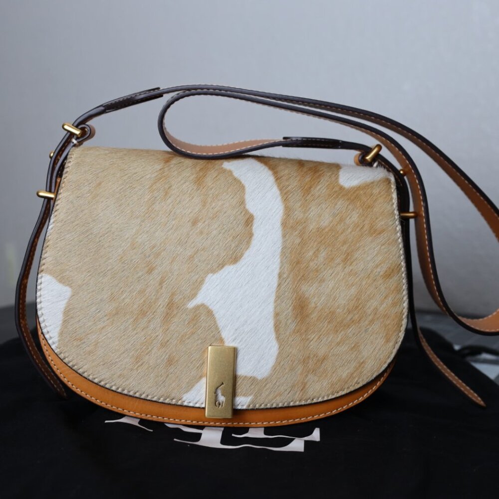POLO RALPH LAUREN 'ID' HAIRCALF SADDLE BAG